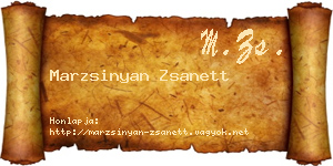 Marzsinyan Zsanett névjegykártya